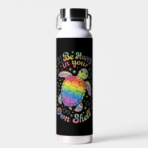 Wees gelukkig in je eigen Shell Rainbow Turtle aut Waterfles