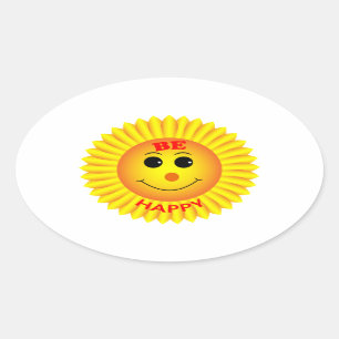 Wees Gelukkig Ovale Sticker