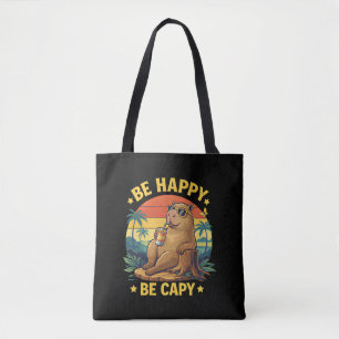 Wees Gelukkig Wees Capy Capybara Grappige Meme Draagtas