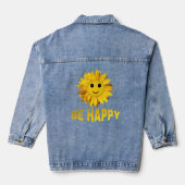 WEES GELUKKIG ZONNEBLOEM GEZICHT Denim jas Denim Jacket (Achterkant)