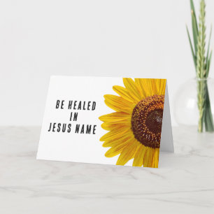 Wees genezen in Jezus' Naam Zonnebloem Christelijk Kaart