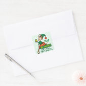 Wees gerust met Kerstmis Elf Vierkante Sticker (Envelop)