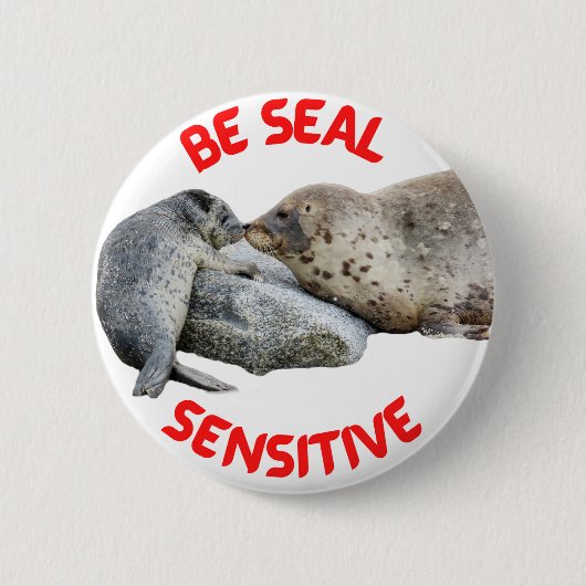 "Wees gevoelig voor zegels" Button (Voorkant)