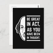 Wees geweldig in de act Shakespeare Thespian Quote Briefkaart (Voorkant / Achterkant)