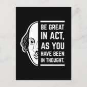 Wees geweldig in de act Shakespeare Thespian Quote Briefkaart (Voorkant)