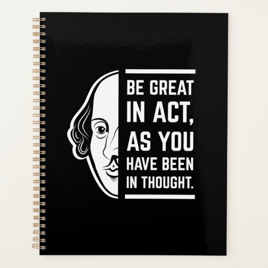 Wees geweldig in de act Shakespeare Thespian Quote Planner (Voorkant)