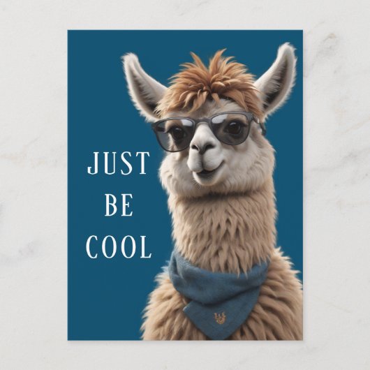 Wees gewoon Cool Smile Llama Funky Alpaca Zonnebri Briefkaart (Voorkant)