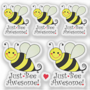 Wees gewoon Geweldige Cute BumbleBees Contour Cut Sticker