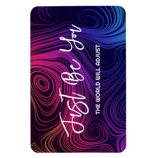 Wees gewoon groovy kleurrijke regenboog wervelinge magneet (Verticaal)