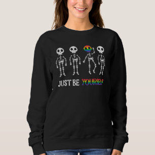 Wees gewoon jezelf doend skeleton Lgbt Halloween Trui