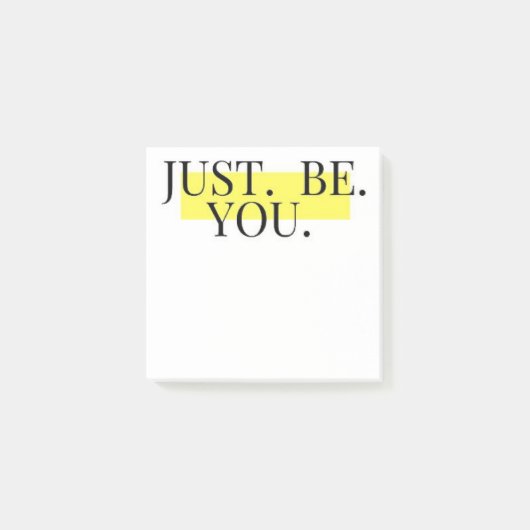 Wees gewoon jezelf Inspirerende typografie Minimal Post-it® Notes (Voorkant)