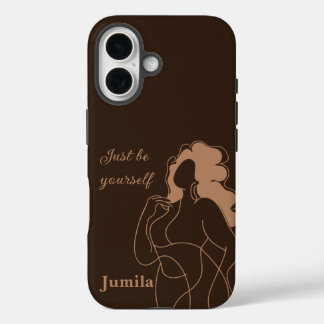 Wees gewoon jezelf, online kunst, gepersonaliseerd iPhone 16 hoesje