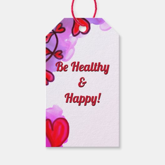 Wees gezond en blij dat ik Label geef Cadeaulabel (Voorkant)