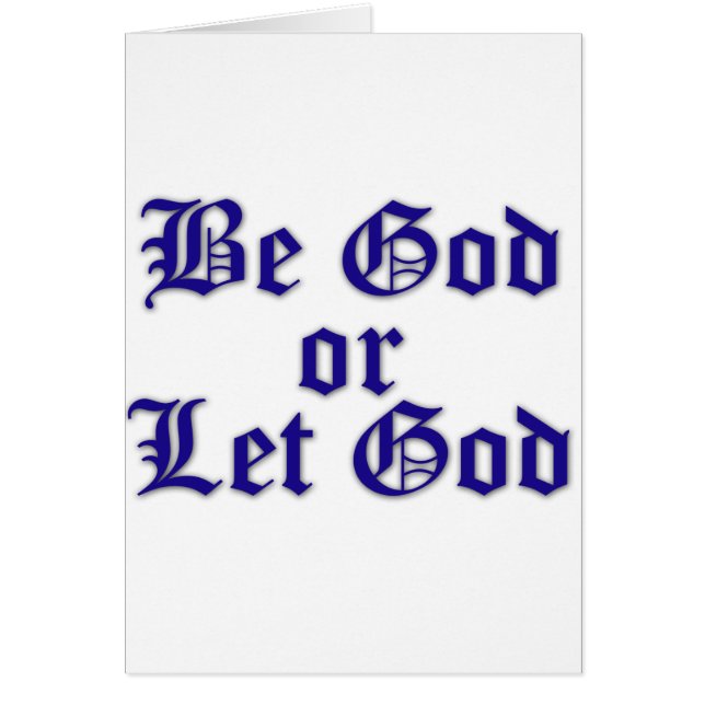 Wees God of laat God (Voorkant)