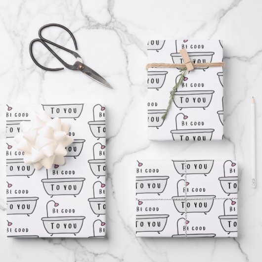 Wees goed voor u die papierbladen verpakt inpakpapier vel (Voorkant)