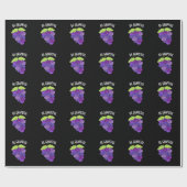 Wees Grappige Grape Bunch Pun Dark BG Cadeaupapier (Vlak)