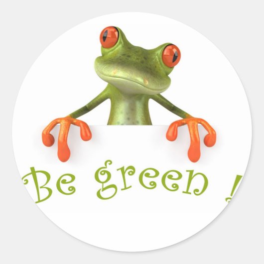 Wees groen! ronde sticker (Voorkant)