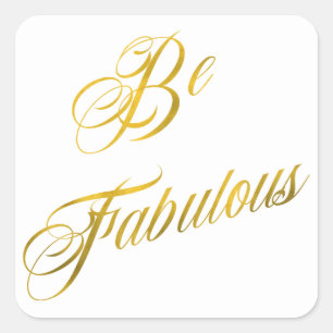 Wees handig Quote Faux Gold Foil Quotes Sparkly Vierkante Sticker
