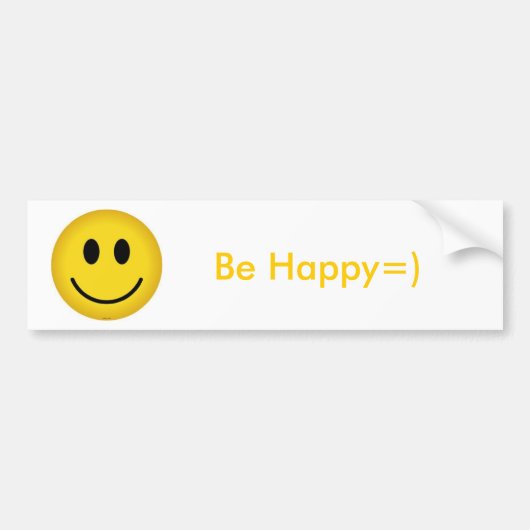 Wees Happy=) Bumpersticker (Voorkant)