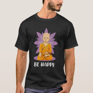 Wees Happy Cute Baby Buddha Lotus Flower Mandala Z T-shirt