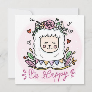 Wees Happy Llama Feestdagenkaart