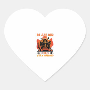 Wees heel erg bang Halloween spookhuis pompoenen_1 Hart Sticker