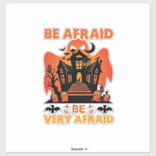 Wees heel erg bang Halloween spookhuis pompoenen_1 Sticker