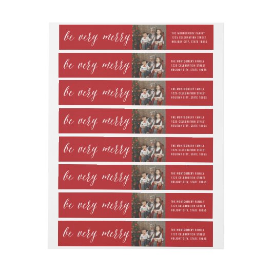 Wees heel vriendelijk kerstfotoadres in White Scri (Vel)