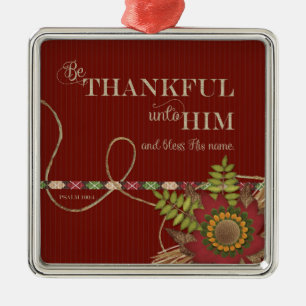 Wees Hem Dankbaar Scrapbook stijl Metalen Ornament