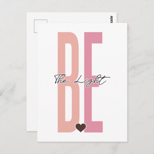 Wees het licht, geloof in God, vertrouw op Jezus, Briefkaart (Voorkant / Achterkant)