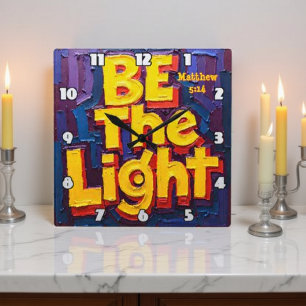 Wees het Licht Kunstwerk Vierkante Klok