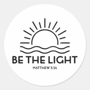 Wees het licht Matteüs 5:14 Bijbel Ronde Sticker
