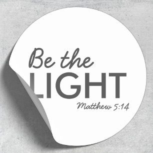 Wees het licht Matthew 5:14 Bijbelverse Christel Ronde Sticker