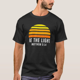 Wees het licht Matthew 5:14 Christelijke Retro Vin T-shirt