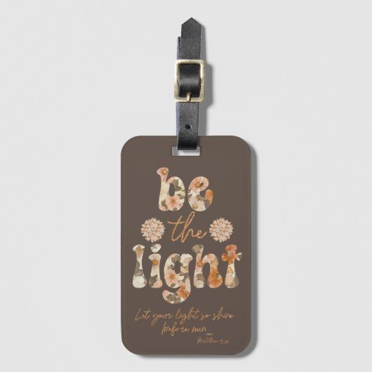 Wees het Licht met Bijbelvers Bagagelabel (Voorkant (verticaal))