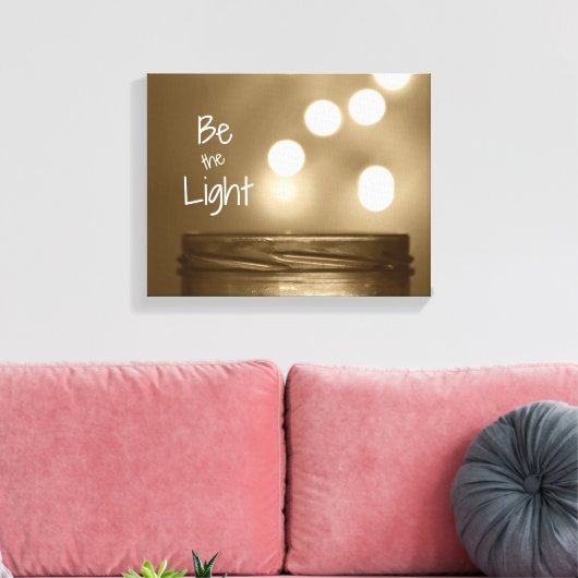 Wees het lichte Citaat Canvas Afdruk (Insitu (Woonkamer))