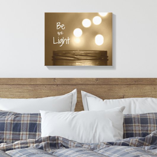 Wees het lichte Citaat Canvas Afdruk (Insitu (Slaapkamer))