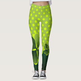 Wees Iers voor een Dag -Shamrock & Polka-Stippen - Leggings