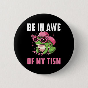 Wees In Awe Van Mijn Tism Retro Grappige Kikker Au Ronde Button 5,7 Cm