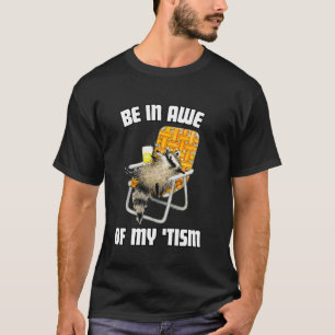 Wees in Awe van Mijn 'Tisme Retro Autisme Wasbeer T-shirt