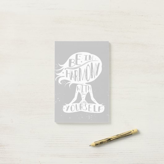 Wees in harmonie met jezelf post-it® notes (Op bureau)