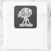 Wees in harmonie met jezelf vierkante sticker (Tas)