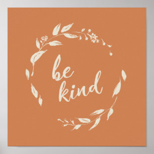 Wees Inspirerend Citaat Terracotta Wreatta Poster