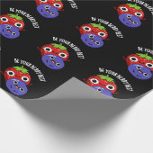 Wees je bessen beste grappige fruit pun donker BG Cadeaupapier (Hoek)