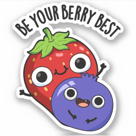Wees je beste grappige fruitwoordje sticker (Voorkant)
