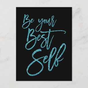 Wees je beste Motivatie prijsopgave zwart Briefkaart