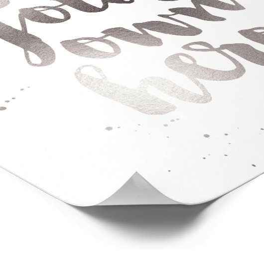 Wees je eigen Hero | Faux Silver Foil Art Print (Hoek)