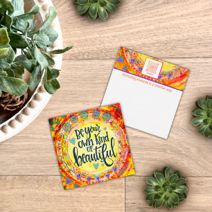 Wees je eigen mooie inspiratie vriendelijkheid Kaa Vierkante Visitekaartje