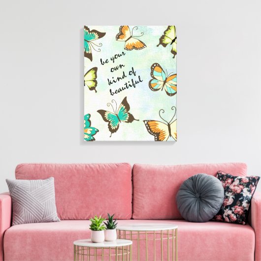Wees je eigen mooie vlinders canvas afdruk (Insitu (Woonkamer))