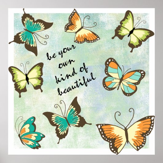 Wees je eigen mooie vlinders poster (Voorkant)
